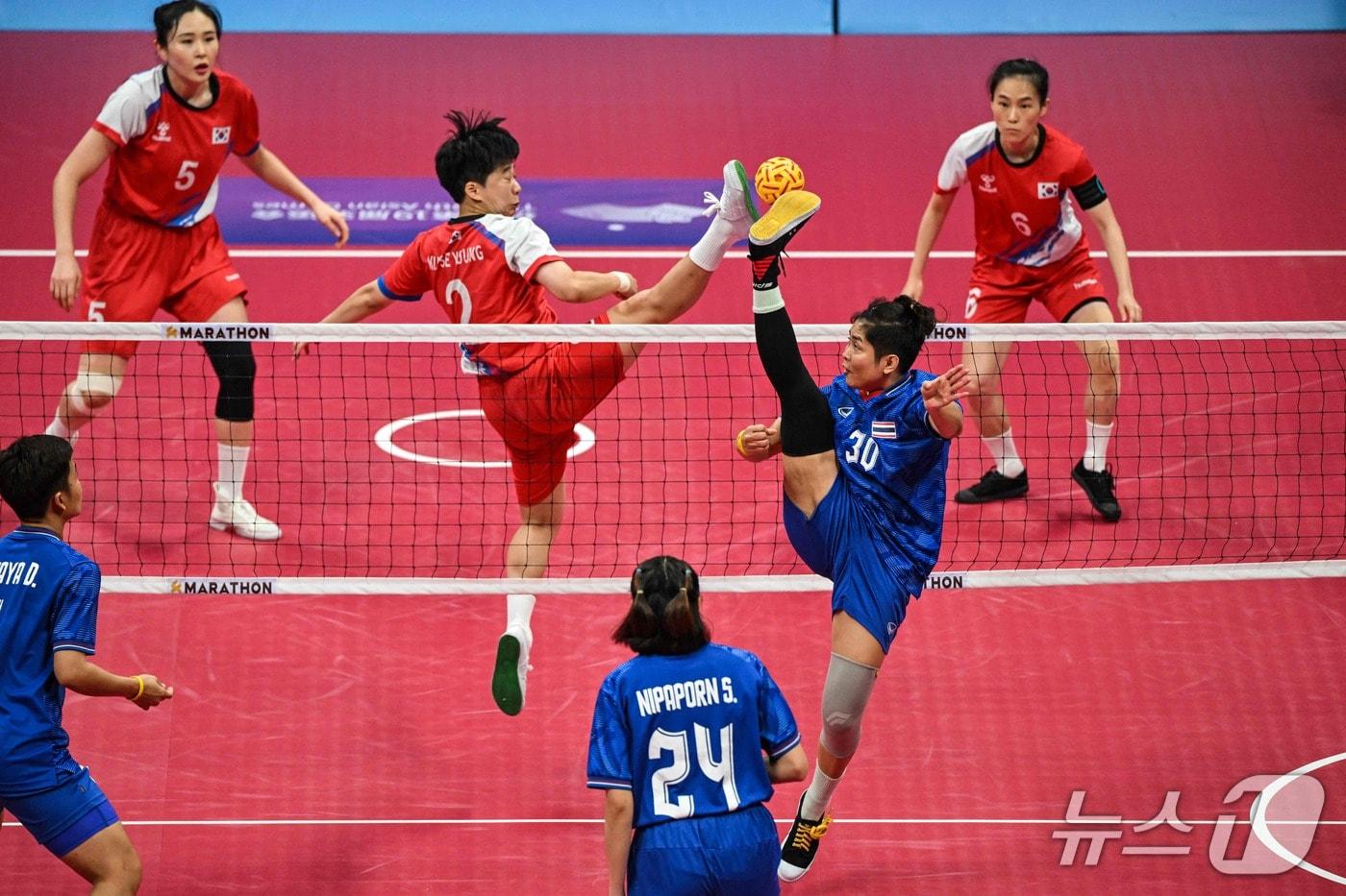 본문 이미지 - 한국 여자 세팍타크로 대표팀. ⓒ AFP=뉴스1
