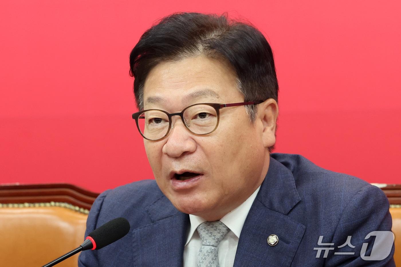 본문 이미지 - 정점식 국민의힘 원내대표가 28일 오전 서울 여의도 국회에서 열린 최고위원회의에서 발언을 하고 있다. 2026.9.28 ⓒ 뉴스1 황기선 기자