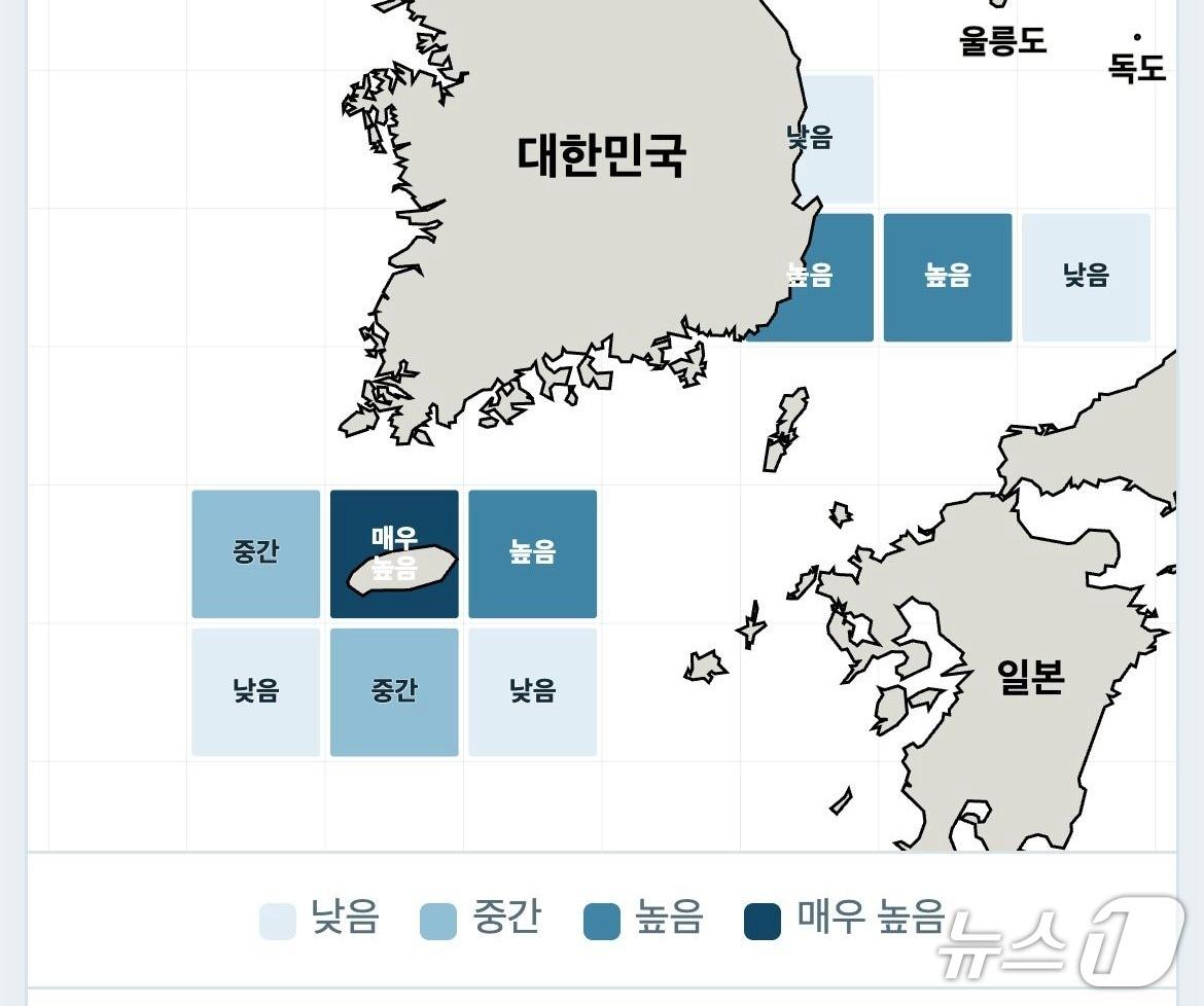 본문 이미지 - 국립수산과학원이 발표한 해역별 어획량 예측 (국립수과원 제공. 재판매 및 DB 금지)