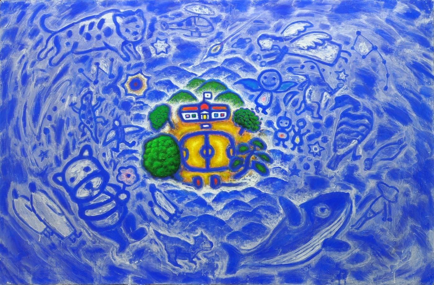 본문 이미지 - 떨기나무-처음사랑(Thorn tree-First love) Fading Erosion Technique on Canvas (목판패널 위 소멸침식기법, 122x80.3cm, 2025년 (숨갤러리 제공)