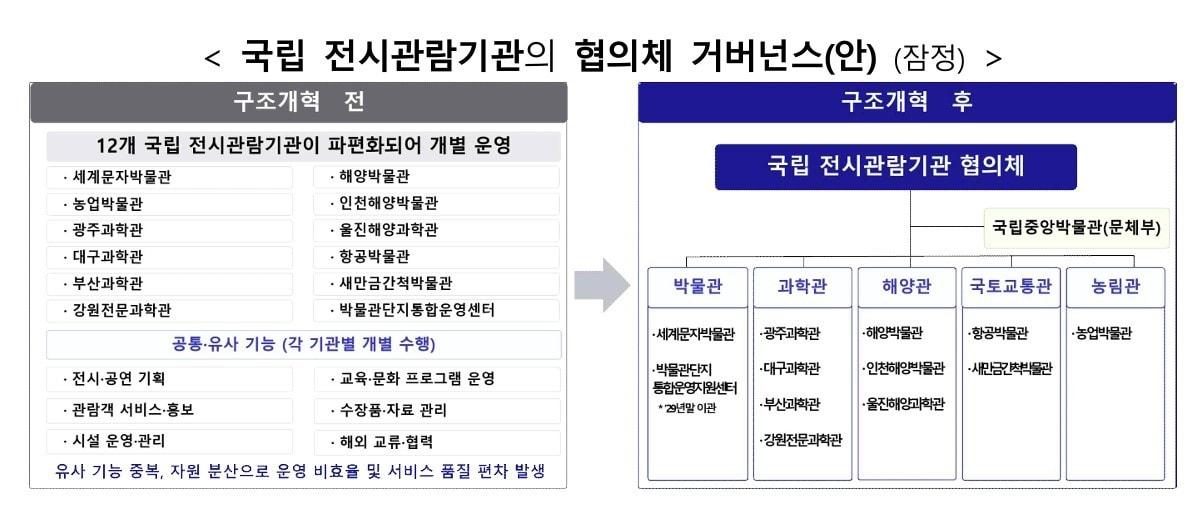 본문 이미지 - 국립 전시관람기관의 협의체 거버넌스(안)