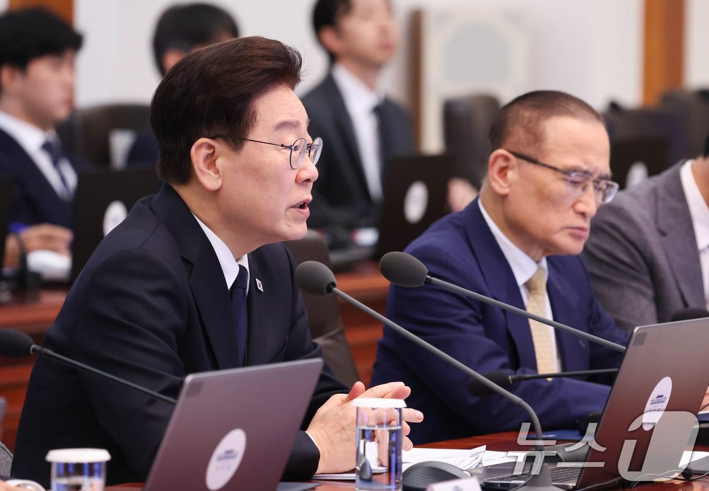 본문 이미지 - 이재명 대통령이 3일 청와대에서 열린 수석보좌관회의에서 발언하고 있다. (청와대통신사진기자단) 2026.9.3 ⓒ 뉴스1 허경 기자