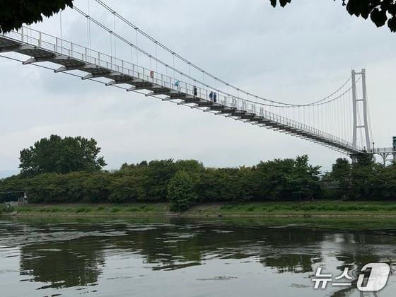 본문 이미지 - 춘천 근화동에 있는 ‘춘천사이로 248’을 찾은 시민과 관광객들이 출렁다리를 걷고 있다.(뉴스1 자료사진)