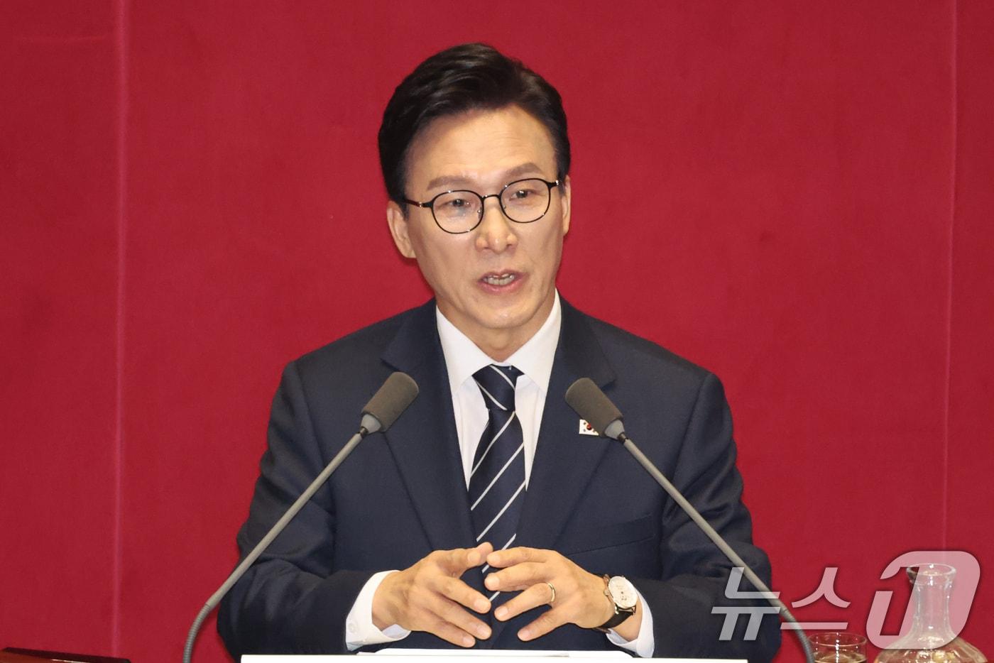 본문 이미지 - 김민석 더불어민주당 대표가 7일 오전 서울 여의도 국회에서 열린 제439회 국회(정기회) 제3차 본회의에서 교섭단체 대표연설을 하고 있다. 2026.9.7 ⓒ 뉴스1 황기선 기자