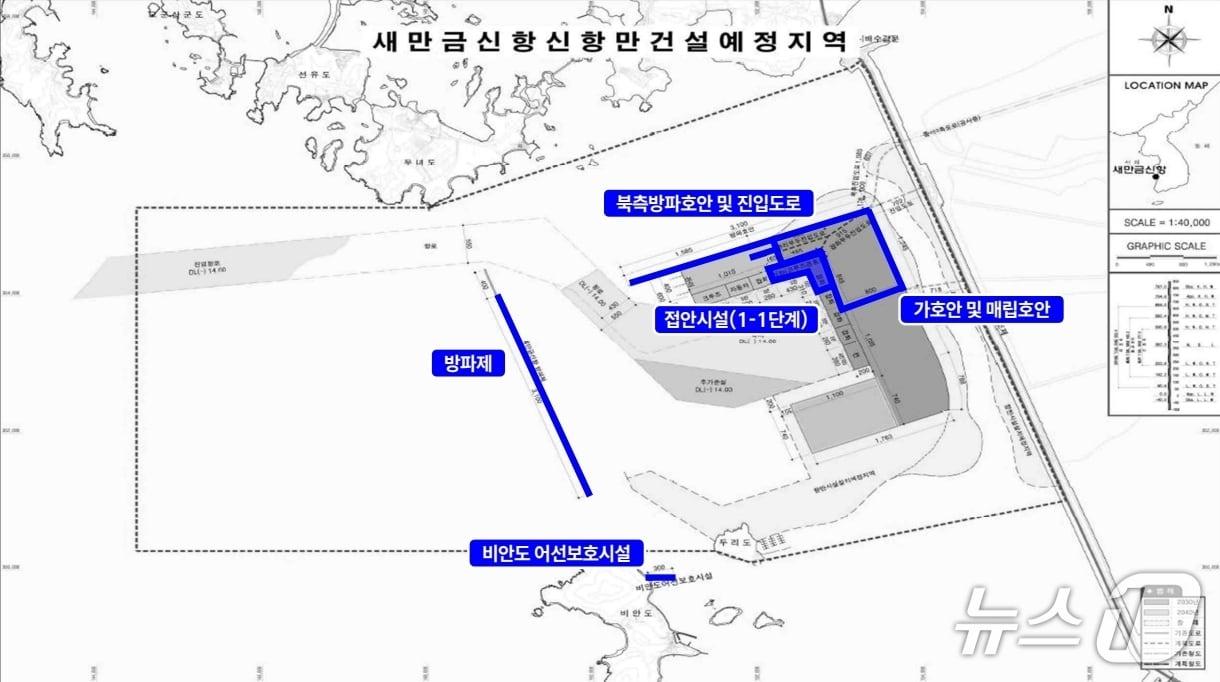 본문 이미지 - 새만금신항 방파제 관할구역 결정 구간./뉴스1