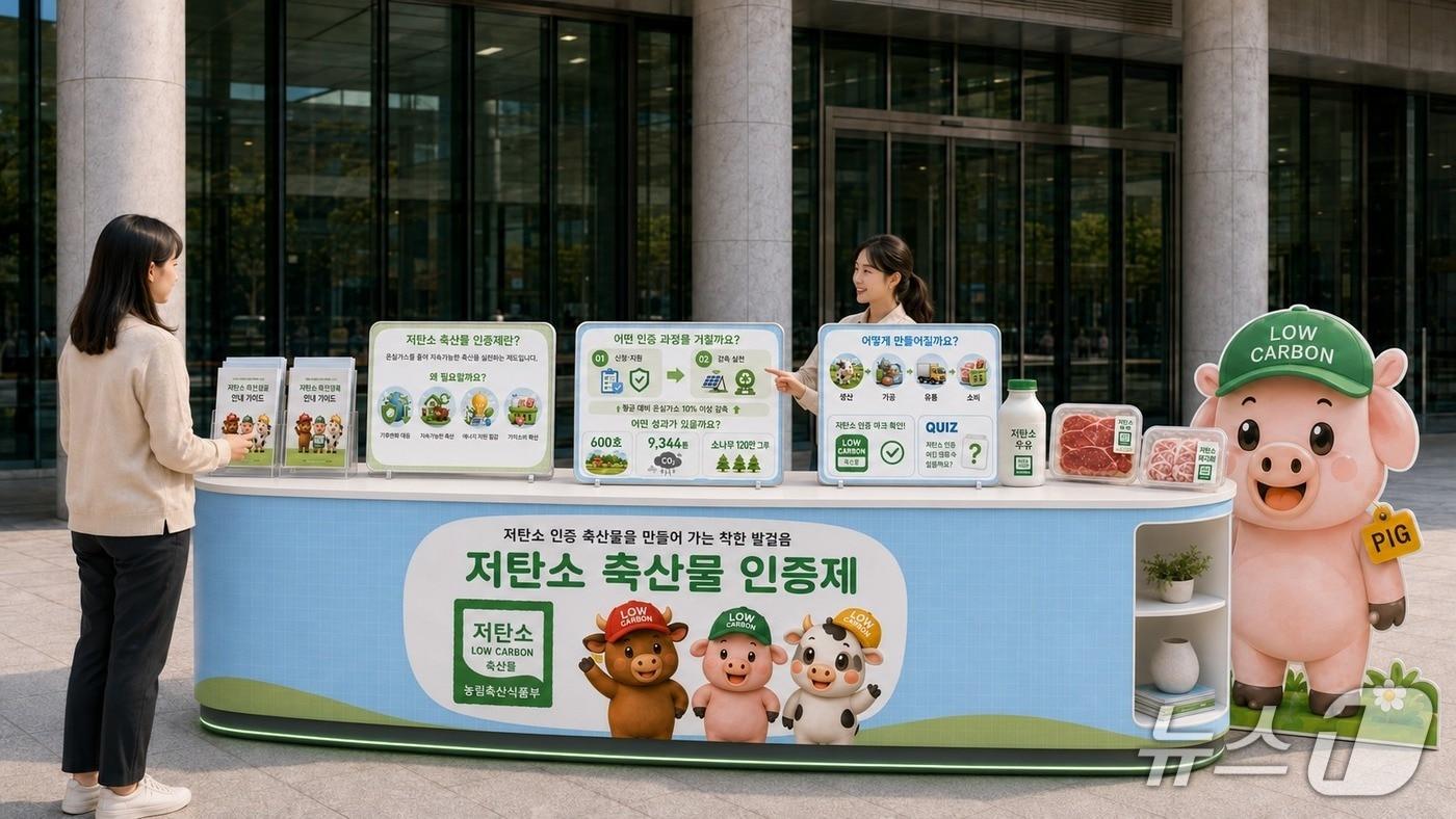 본문 이미지 - 저탄소 인증 축산물 안내존. (농식품부 제공)