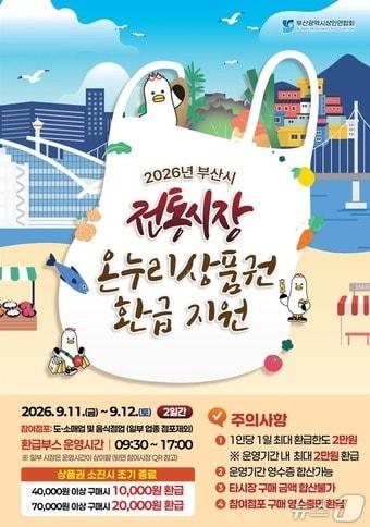 본문 이미지 - 전통시장 소비진작 환급 지원사업 포스터.(부산시 제공. 재판매 및 DB금지)