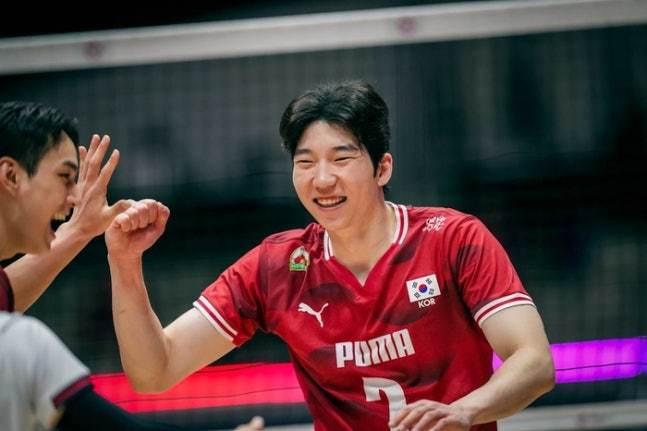본문 이미지 - 남자 배구 대표팀 허수봉. (FIVB 홈페이지 캡처)