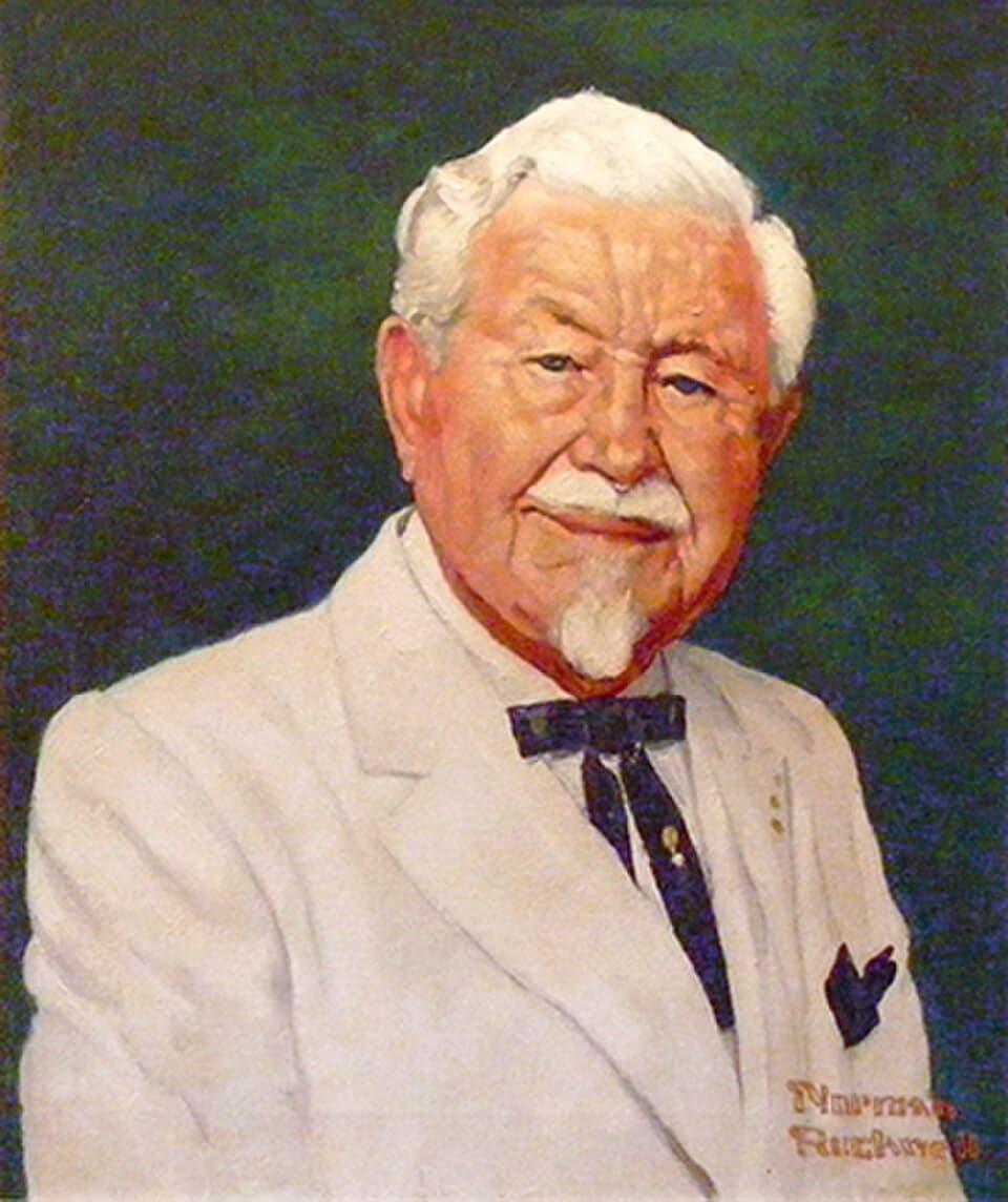 본문 이미지 - 할랜드 데이비드 샌더스 (출처: Norman Rockwell, Public domain, via Wikimedia Commons)