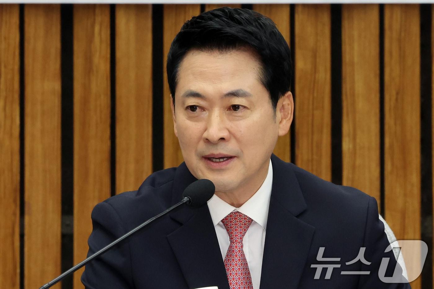 본문 이미지 - 장동혁 국민의힘 대표가 9일 오전 서울 여의도 국회에서 열린 '국민안전-경찰 수사종결권 통제 · 개선 토론회'에서 인사말을 하고 있다. 2026.9.9 ⓒ 뉴스1 황기선 기자