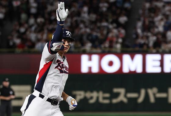 김주원 9회 2사 극적 동점포…류지현호, 日과 7-7 무승부