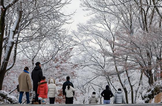 [뉴스1 PICK]눈 내린 서울 '크리스마스 동심 속으로'