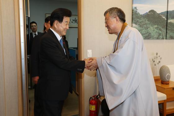정동영, 원불교 교정원장 예방…남북 민간 교류에 종교계 협력 강조