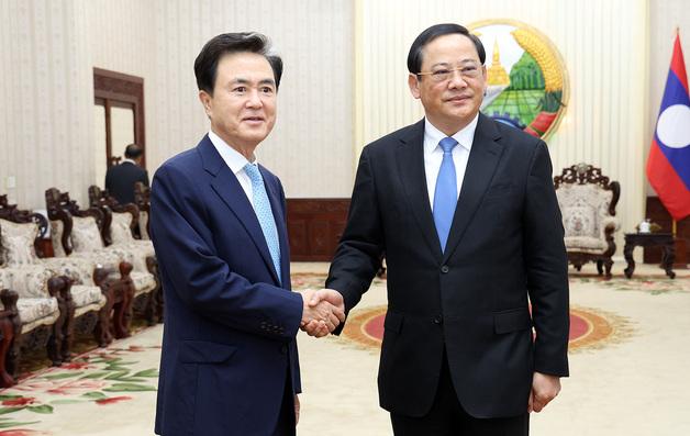 김태흠 충남지사 21일 라오스 출장 마치고 귀국