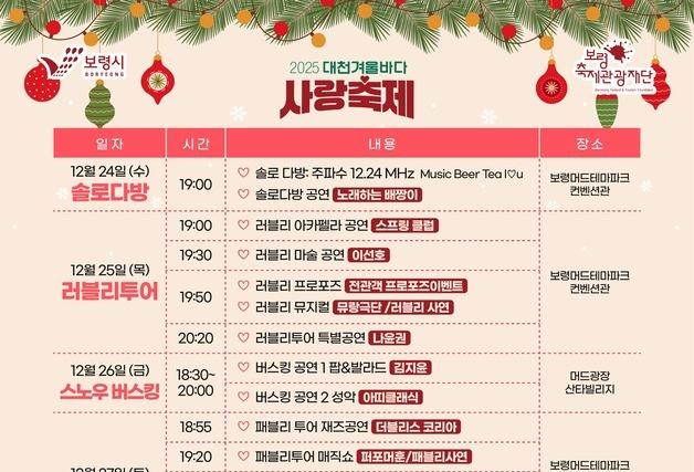 보령서 24~28일 '대천겨울바다사랑축제'