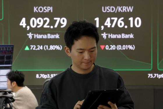 삼성전자·SK하이닉스 동반 강세…코스피, 장중 4100선 회복