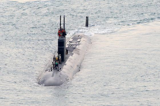 美 해군 핵추진잠수함 '그린빌함' 부산 입항