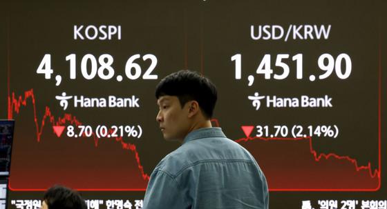 당국 구두개입 셌다…환율 33.8원 내린 1449.8원 마감