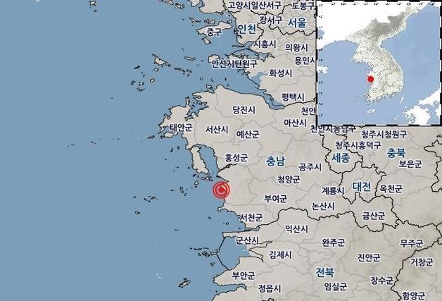 충남 보령 서남서쪽 10㎞ 해역서 규모 2.0 지진
