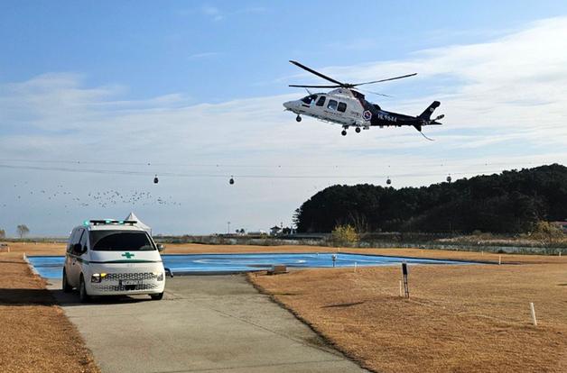 신한울 원전서 통증 호소한 60대 근로자, 닥터헬기로 신속 이송