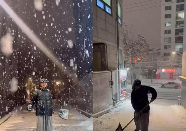 임영웅, 폭설 속 동네 제설 선행 "내 집 앞 눈은 내가 치운다"