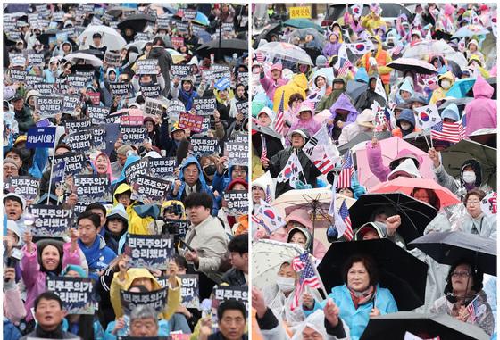 세밑 마지막 토요일도 보수·진보 집회…"공산당 OUT" vs "조희대 탄핵"