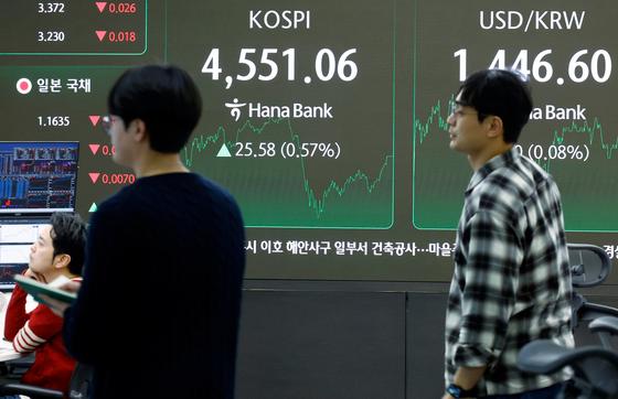 아 주요 증시 일제히 하락했는데, 코스피는 0.57% 상승