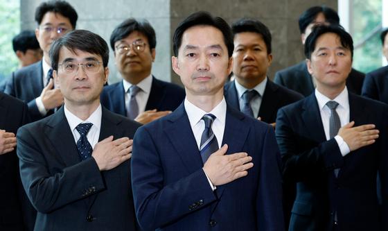 취임식 갖는 김지용 중수청장