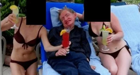 스티븐 호킹, 엡스타인 파티서 여성과 찰칵…유족 "간병인"