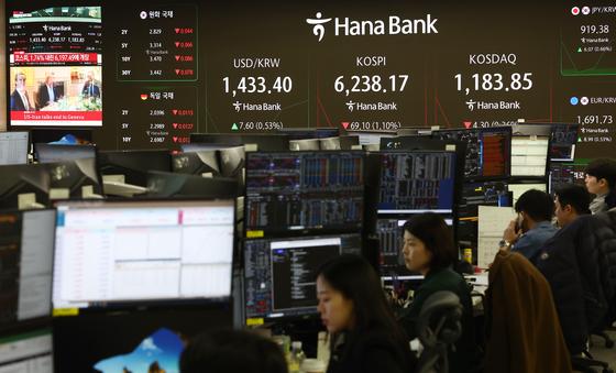 외국인 3.8조 순매도에…코스피, 2%대 약세[장중시황]