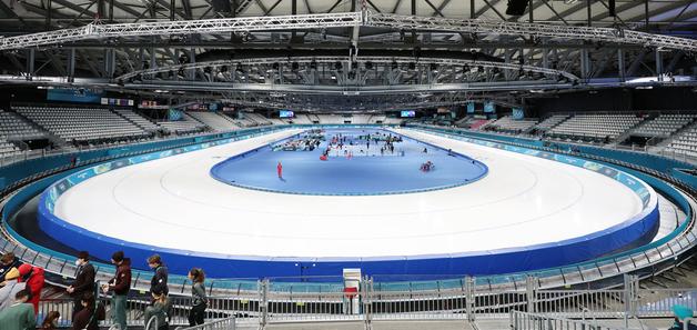 나무판자 위 빙판, 빙속 경기 변수로…"땅이 꺼지는 느낌"[올림픽]