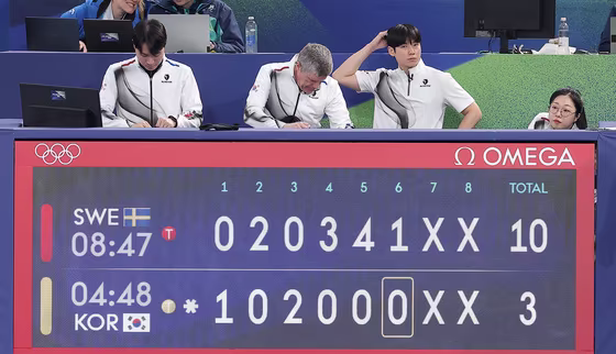 믹스더블 김선영·정영석, 스웨덴에 패배