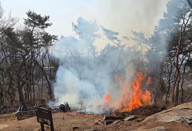 팔달산 다 태우려했나…방화 용의자, 7곳 불 질렀다