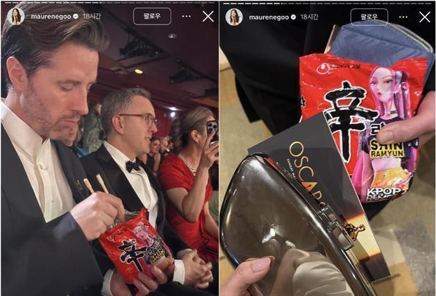 "뽀글이 먹는 케데헌 감독"…신라면, 오스카 시상식 깜짝 등장