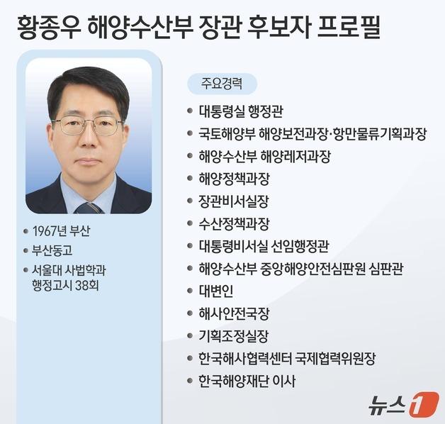 [그래픽] 황종우 해양수산부 장관 후보자 프로필