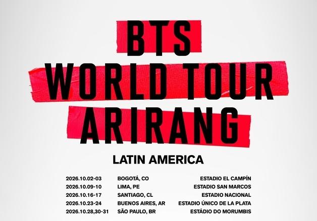 방탄소년단, 남미 스타디움도 달군다…보고타 등 5개 도시 공연