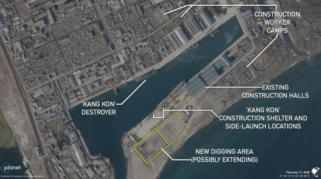 北 구축함 건조기지 청진서 새 건설 동향…'해군력 강화' 본격화