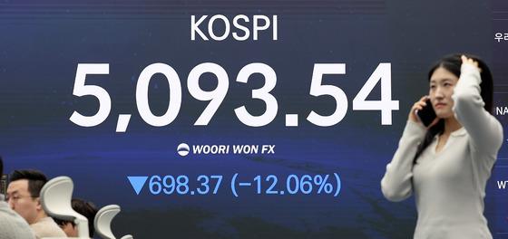'패닉셀' 코스피, 12.06% 폭락 마감