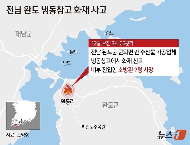 [그래픽] 전남 완도 냉동창고 화재 사고