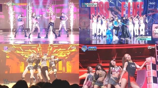 키스오브라이프, 컴백 첫 주 음방 활동 성료…폭발적 퍼포먼스