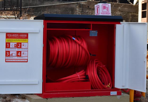 포항 남·북부소방서, 산간 주민에 '호스릴비상소화장치' 교육
