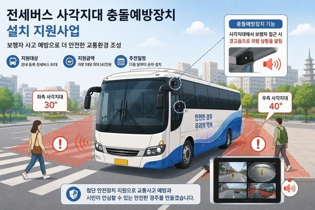 경주시, 관광버스 300대에 '사각지대 충돌 예방 장치' 지원