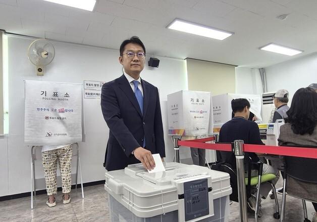 김남준 민주당 계양을 후보 사전투표 "투표율 높여달라"