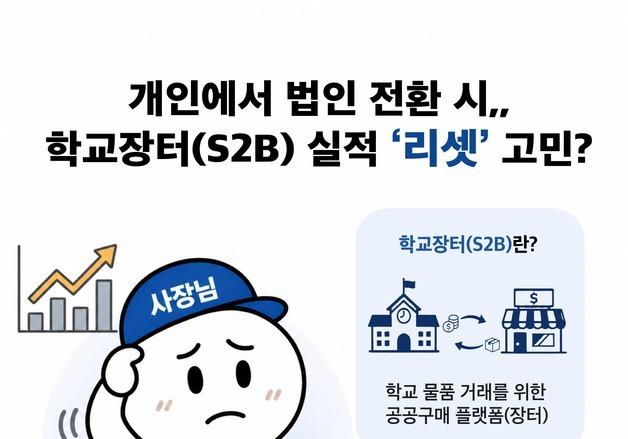 개인사업자 법인 전환해도 '학교장터' 실적 유지된다