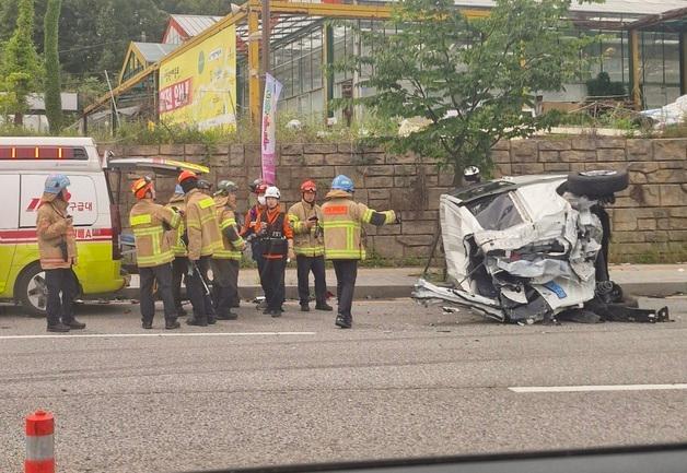 과천 매헌지하차도 옆 도로서 8중 추돌 사고…3명 중·경상
