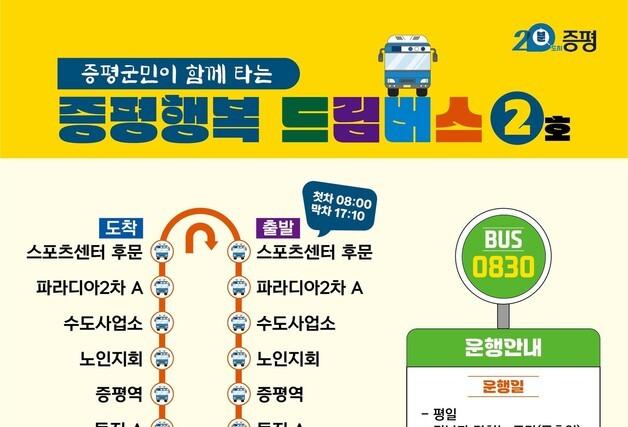 "주민 이동 편의 높인다"…증평군 '행복드림버스' 신규노선 운행