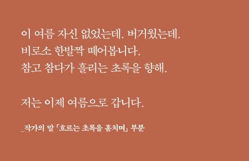"여름은 버거웠는데. 비로소 한발짝 떼어봅니다"…홍지호 시인의 첫 산문집