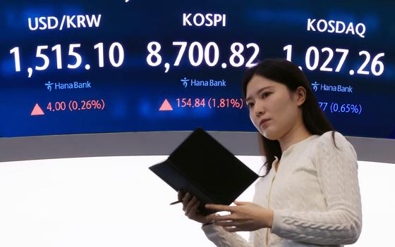 [뉴스1 PICK]코스피, 장 초반 8700선 돌파…반도체·조선주 강세