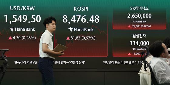 코스피 상승 마감…원달러환율 장중 1550원 터치