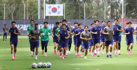 오픈 트레이닝 나선 대한민국 축구대표팀